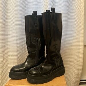 Scotch & Soda Black Combat Boots